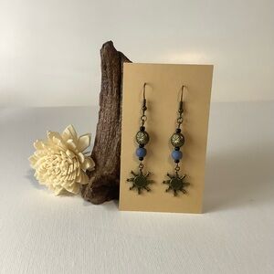 Elegant Blue and Gold Earrings